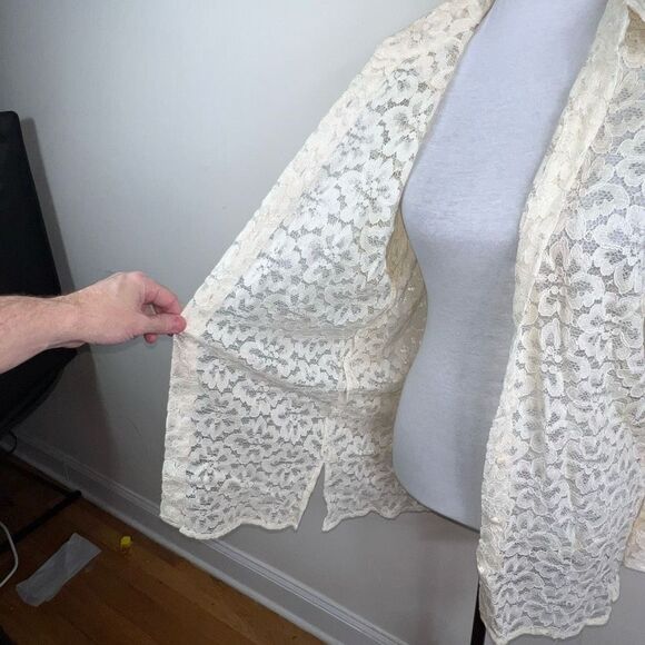 Forenza Vintage Full Lace Button Down Shirt - Picture 2 of 8